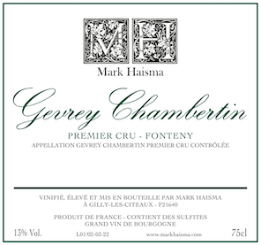 Mark Haisma 1Er Cru Gevrey Chambertin Fonteny Bio 2022