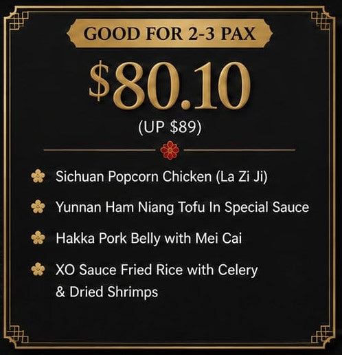 Social Sharing Menu A $80.10++